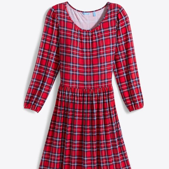 Draper James Fit and Flare Dress in Angie Plaid - Picture 3 of 11